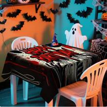 1/20 piezas Mantel vibrante de Halloween - Mantel con patrón espeluznante y genial - Perfecto para Halloween, fiestas temáticas y decoración del hogar, decoraciones, cubiertas protectoras para mesas, decoraciones para fiestas
