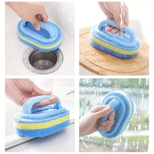 1/3支装多功能清洁刷，带手柄，适用于浴室、浴缸和瓷砖清洁，也可作为洗碗海绵刷和锅刷使用，经久耐用，去污力强，是理想的清洁工具。 - 藍色 - 查看 8