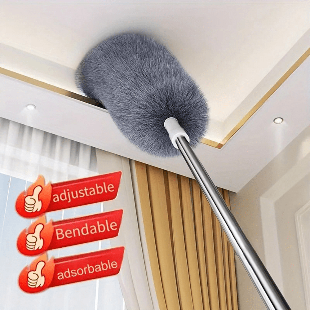 SOKANY Multifunctional Retractable Duster With Bendable Head - Reusable And Washable For High Ceilings, Furniture And Car Cleaning