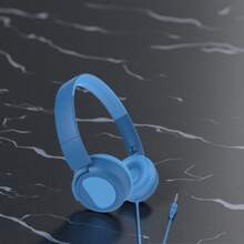 Wired On-Ear Headphones - 3. 5mm Jack Foldable Design, Lightweight 5. 3oz With Foam Cushions, 3ft Cord For School/Office, No Mic Basic Headset,Comfortable Wired Headphones,Classic Wired Headphones,Everyday Use Headphones,Library Headphones,Music Headphones,3. 5mm Jack Earphones,Travel Headphones - 藍色 - 查看 2