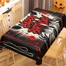 1/20 piezas Mantel vibrante de Halloween - Mantel con patrón espeluznante y genial - Perfecto para Halloween, fiestas temáticas y decoración del hogar, decoraciones, cubiertas protectoras para mesas, decoraciones para fiestas