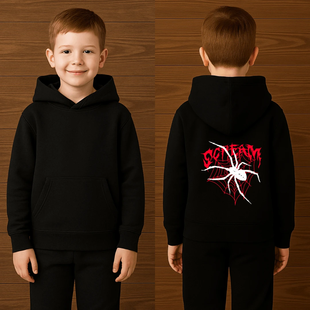 Moletom Canguru Blusa Infantil  Juvenil Unissex Aranha teia  Moda gringa