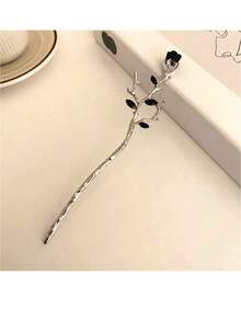 2件套 现代复古新款中式玫瑰花发夹，多功能新款金属玫瑰花发饰，花朵发夹（花朵形状随机），女士发饰，发髻延长，发型发夹 - 彩色 - 查看 3