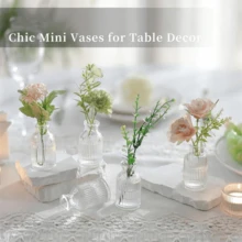 1/2/4/6 件玻璃花瓶，用于中心装饰，透明小号迷你花瓶套装，婚礼派对装饰 - 2.95 可爱散装桌面中心装饰，适用于现代波西米亚风新娘送礼会花店装饰（50 毫升）