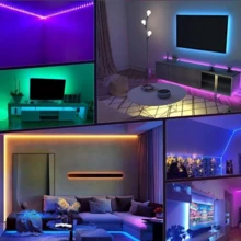 NBBUFF 100ft RGB Led Strip Lights - Smart App & Remote Control, Music Sync, Dimmable, Timer, USB Powered For Bedroom, Christmas, Halloween, Party, Bar, Home Decor, Game Room, Indoor Room Mood Lighting - Multicolor - View 9