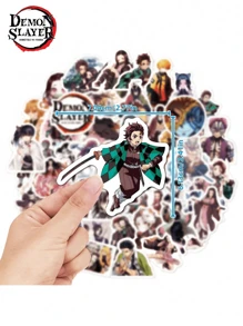 50张 Aniplex 官方授权鬼灭之刃贴纸混合不同款鬼灭之刃贴纸动漫卡通儿童笔记本电脑滑板玩具贴纸鬼灭之刃 - 彩色 - 查看 8