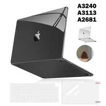 For MacBook Air 13.6" Case (2025-2022) [A3240 M4/ A3113 M3/ A2681 M2], Crystal Clear Plastic Hard Shell & Screen Protector & Keyboard Cover, Anti-Scratch Apple Laptop Protection Set - 水晶黑 - 查看 1