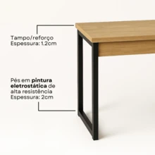 Industrial Style Office Desk - Home Office - Wood - Black - White - Rose Gold - 木色/黑色 - 查看 3