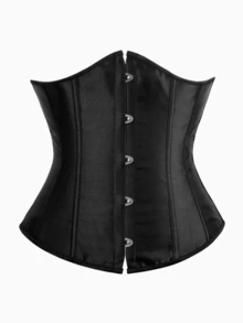 Plus Size Retro Satin Corset Belt For Women, Non-Stretch Satin Waist Cincher, Off-Shoulder Tie Bust Shaping, Suitable For Party, Carnival, Halloween And Other Occasions - Multicolor - View 16
