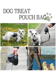 1pc Portable Pet Treat Bag, Training Pouch, Snack Reward Bag, Puppy Training Treat Bag, Pet Feeding Waist Pack, Suitable For Travel Walking Dog, Dog Supplies, Dog Snack Bag - Multicolor - View 5