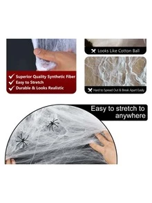 万圣节门帘、墙壁、入口处用白色恐怖布，带有白色蜘蛛网