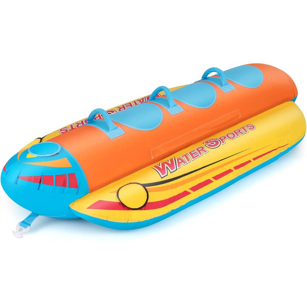 Banana Boat, Towable For 1-3 People, Inflatable Fun Tube For Boat, Inflatable Formula Tube For Boating Water Sports, With Complete Nylon Cover, EVA Pads, Load Capacity Up To 231 Kg - 彩色 - 查看 1