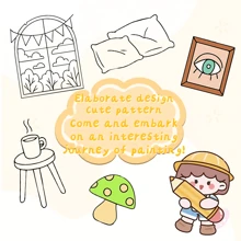 GDTME [كتاب تلوين الكنز] "تصميم داخلي" كتاب تلوين سميك من ورق اللؤلؤ مُحسّن، حجم A4 كبير مع تجليد خياطة، 24 تصميم إلهام ديكوري، إبداعي للكبار لتخفيف التوتر، يتضمن ملصقات عشوائية