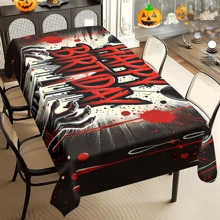 1/20 piezas Mantel vibrante de Halloween - Mantel con patrón espeluznante y genial - Perfecto para Halloween, fiestas temáticas y decoración del hogar, decoraciones, cubiertas protectoras para mesas, decoraciones para fiestas