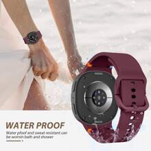 Conjunto de combinación de correa de silicona suave + carcasa de PC duradera, compatible con la correa del Galaxy Watch 8/8 Classic de 40 mm, 44 mm y 46 mm, correa de goma suave resistente al sudor, compatible con los accesorios del smartwatch Galaxy Watch 8/8 Classic, de vuelta a la escuela