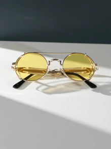 1 副男士朋克金属复古摩托车风格时尚眼镜，适合日常、度假、音乐节 - 狂欢派对