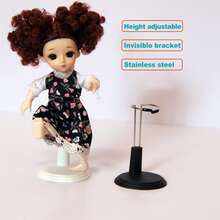 1pc Plush Doll Stand - Wear-Resistant Plastic Base, Stainless Steel Support Rod, Adjustable Height, Invisible Stand, Suitable For 15/20/25/35/45cm Toys & Dolls, Essential For Doll Display - Multicolor - View 4