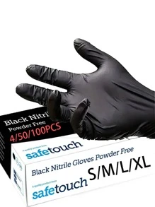 100pcs Heavy-Duty Disposable Gloves - Non-Slip, Waterproof, Latex & Powder Free - For House Cleaning, Dishwashing, Nail Salon, Pet Bathing, Bathroom - Grip Texture - Compatible With - (100 Gloves), Home Cleaning Gloves, High Elasticity Gloves, Nitrile Material Gloves, Kitchen Staff(Prevent Damage By Bagging)