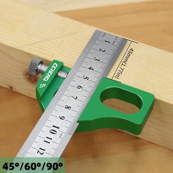 1Pc Woodworking Square Scribe - Steel Ruler Positioning Block Aluminum Alloy - 45/60/90 Degree Angle Scriber Line Marking Gauge For Ruler Locator Woodworking Carpentry Scriber Measuring Tools