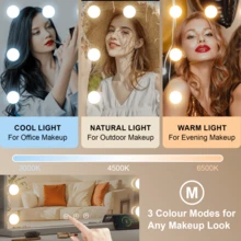 Teousev Vanity Mirror With Lights, Makeup Mirror ,14pcs Dimmable Bulbs, 3 Color Modes Lighted Vanity Mirror ,Smart Touch Control, Tabletop Or Wall Mounted, White - White - View 5