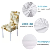 Set de 5 piezas/7 piezas de mantel y funda para silla de mármol ondulado de platino de alta calidad, lavable, adecuado para todas las estaciones, decoración del hogar, fiesta interior y exterior