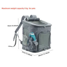 1 Pc Collapsible Dog Cat Backpack Carrier, Lightweight Foldable Pet Travel Bag With Breathable Mesh, Adjustable Shoulder Straps & Luggage Pass-Through For Small Puppy Kitten"