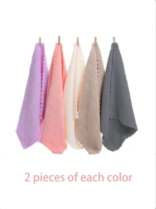 2/5/10pcs Makeup Remover Cloths, Cleansing, Reusable, Soft & Washable Coral Fleece Microfiber Washcloths / Towel For Face, Eye, Lips