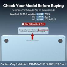 For MacBook Air 13.6" Case (2025-2022) [A3240 M4/ A3113 M3/ A2681 M2], Crystal Clear Plastic Hard Shell & Screen Protector & Keyboard Cover, Anti-Scratch Apple Laptop Protection Set - trong suốt như pha lê - Xem 3