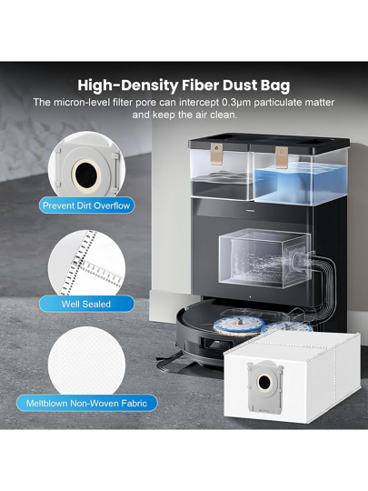 24 Pcs Replacement Parts For Ecovacs Deebot T50 Pro Omni / T50 Pro / T50 Omni Robot Vacuum, Include 1 Main Brush, 6 Dust Bags, 4 Filters, 6 Side Brushes, 6 Mop Pads And 1 Cleaning Tool view 5