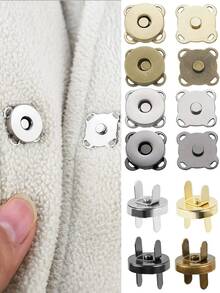 20pcs/4pcs/10pcs DIY Magnetic Buttons, Magnetic Snaps, Wallet Magnetic Bag Fasteners, Cartoon Button Magnetic Invisible Buttons, Clover Magnetic Buttons, Magnetic Sewing Buttons, Sewing Buttons, Metal Invisible Sewing Buttons, Wallet Latch Fasteners - Multicolor - View 1