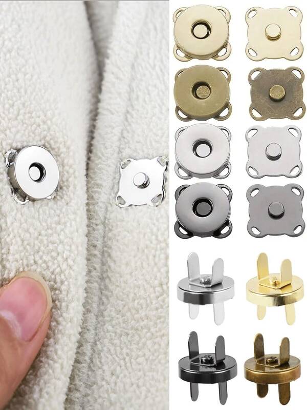 20pcs/4pcs/10pcs DIY Magnetic Buttons, Magnetic Snaps, Wallet Magnetic Bag Fasteners, Cartoon Button Magnetic Invisible Buttons, Clover Magnetic Buttons, Magnetic Sewing Buttons, Sewing Buttons, Metal Invisible Sewing Buttons, Wallet Latch Fasteners