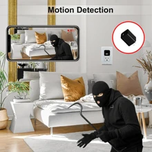 Mini telecamera domestica WiFi con scheda SD da 16 GB gratuita, registrazione audio video, controllo APP, visualizzazione remota, archiviazione su scheda SD locale, telecamera wireless per sistema di sicurezza domestica, rilevamento del movimento
