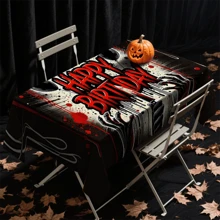 1/20 piezas Mantel vibrante de Halloween - Mantel con patrón espeluznante y genial - Perfecto para Halloween, fiestas temáticas y decoración del hogar, decoraciones, cubiertas protectoras para mesas, decoraciones para fiestas