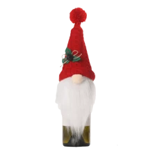 1 件红酒瓶套，圣诞装饰，创意无脸娃娃针织森林老人酒瓶套，餐厅装饰，酒瓶套