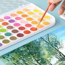 Pastillas de pintura de acuarela Artme de 36 colores vibrantes surtidos con un pincel de artista - Caja de kit de paletas de artista para crear tonos, alta fuerza de tinción, pigmentación intensa