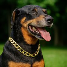 Pet Necklace For Dogs And Cats – 18K Gold Mini Cuban Link Chain Jewelry Adjustable Collar