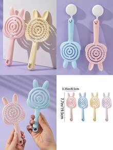 Un peigne à cheveux portable conçu sous la forme d'un petit lapin, qui peut masser le cuir chevelu et convient aussi bien aux cheveux secs que mouillés. Il est idéal pour les voyages, l'utilisation à la maison et les sorties, et fait un excellent cadeau pour la Saint-Valentin.