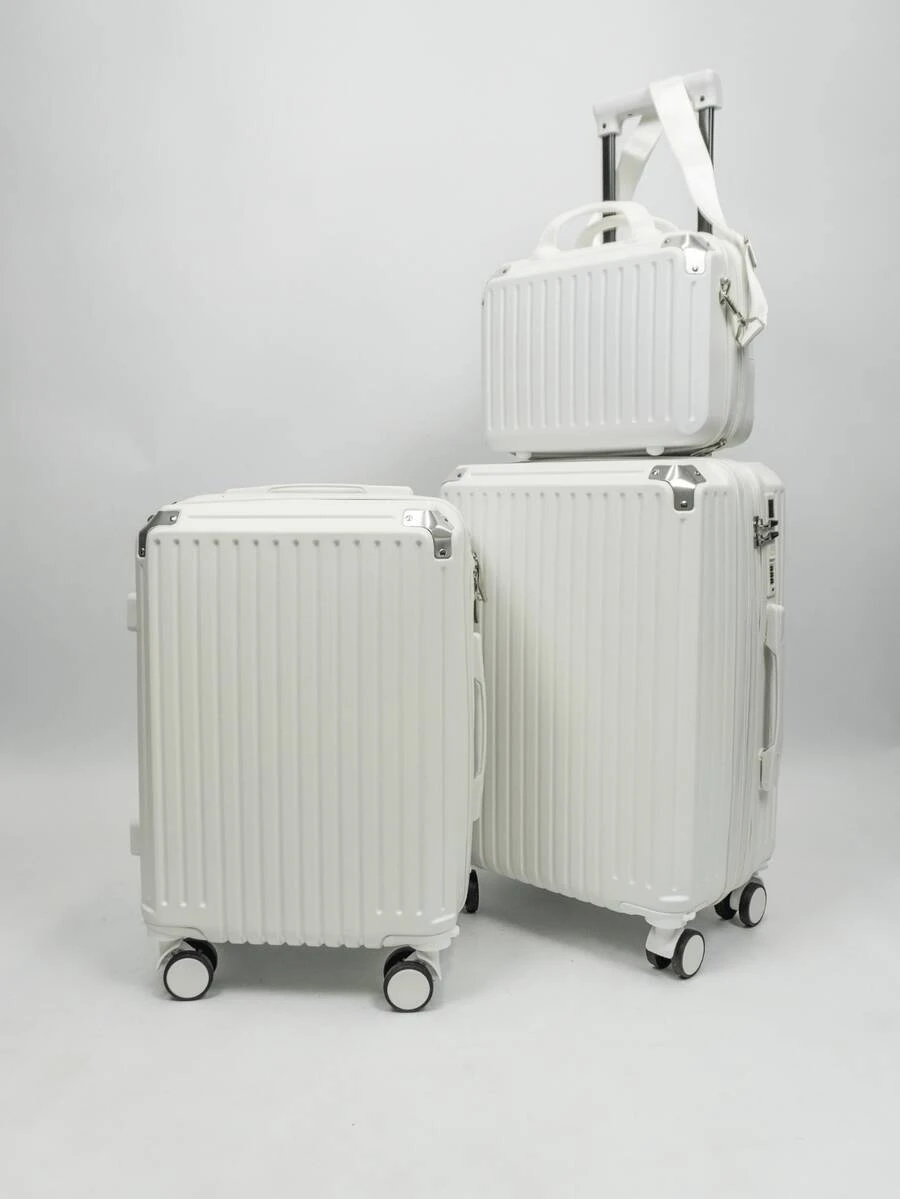 Set Of 2 Suitcases With 1 Toiletry Bag - White - View 1