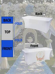 Customized Table Runner - Personalized Text Custom Table Runner, Polyester Fabric, Suitable For Wedding, Birthday, Anniversary And Event Tablecloth - White - View 5