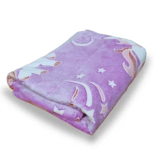 Children's Magic Blanket Glow In The Dark Fluorescent Blanket 2.00x1.50 MTS - 淡紫色獨角獸 - 查看 2