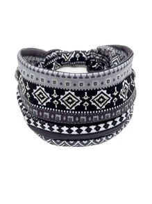 4条装复古佩斯利花纹发带，女士彩色头巾，运动吸汗带，瑜伽发饰，波西米亚风女士围巾，女士发带 - 格紋 - 查看 6