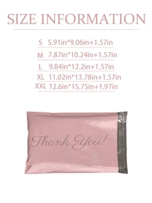 10/20/50/100个精美粉色‘谢谢’礼品袋 自粘防水密封设计 快递袋 全新料加厚打孔袋 粉色包装袋 自粘袋 防水袋快递袋 加厚物流快递包装袋 邮寄袋 适用于派对礼品包装 - 彩色 - 查看 9