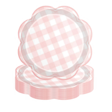 10/20/40/60pcs,Gingham Party Supplies Paper 7inch Plates Disposable Set Cutlery For Checkered Dinner Wedding Party Favor,Camp Gingham Paper Plates Gingham Checkered Bachelorette Party Supplies Glamping Birthday Dinner Plates Summer Bridal Shower Decorations Camping Themed Party Favors BabyShower(Blue ,Green And Pink) - Multicolor - View 3