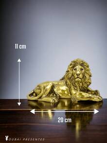 Large Lion Resin Ornament 22cm - Golden(Type B) - View 3