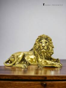 Large Lion Resin Ornament 22cm - Golden(Type B) - View 1