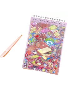 Sanrio Sanrio 8 Designs (16pcs+Random Color Tweezers) Scene Creation Coil Stickers Collection, Cartoon Miniature 3D Layered Scenic Stickers For Children DIY, Home Decor, Gifts - Includes Characters Like Kuromi, My Melody, Pompompurin