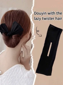 1个优雅红色尼龙发髻器 | 天使主题女士发饰，打造精致盘发 | 轻松扭转，牢固固定 | 仅限手洗 | 适合正式场合、家居浴室装饰、秋季装饰、返校季发饰