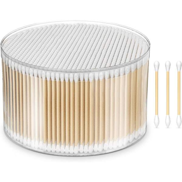 500 szt. okrągłych lub spiczastych patyczków czyszczących z podwójnym końcem, higieniczny patyczek czyszczący, domowy patyczek do demakijażu