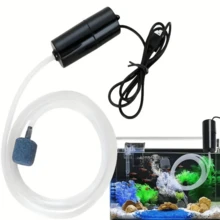 Bomba de Aquário USB Portátil para Oxigenação Eficiente e Econômica em Tanques de Peixes de Água Doce e Salgada - Preto - Visão 2