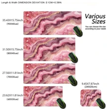 粉金大理石纹鼠标垫，美学艺术设计，办公桌垫，缝边防滑超大鼠标垫，橡胶底座键盘垫，35.4x15.7英寸，电竞办公桌垫，适用于办公室和家庭，是送给朋友的完美礼物，适合返校季、游戏、办公等场合。桌面鼠标垫，办公用品，办公桌配件。 - 彩色 - 查看 7